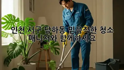 인천 서구 당하동 믿음직한 청소 매니저와 함께하세요!